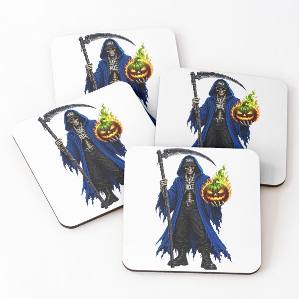 Item preview, halloween skeleton with spooky pumpkin designed and sold by natalik2024.