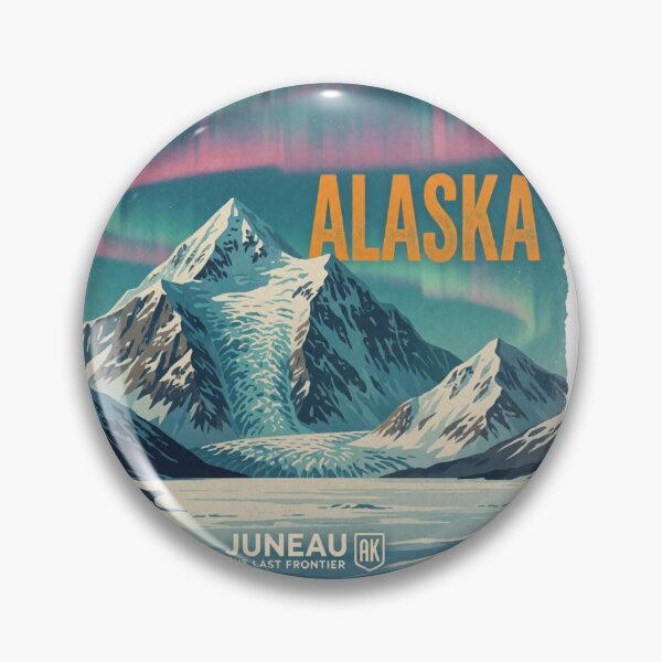 Item preview, Vintage Alaska Northern Lights Badge - Juneau The Last Frontier designed and sold by MaafiaArtsThai.