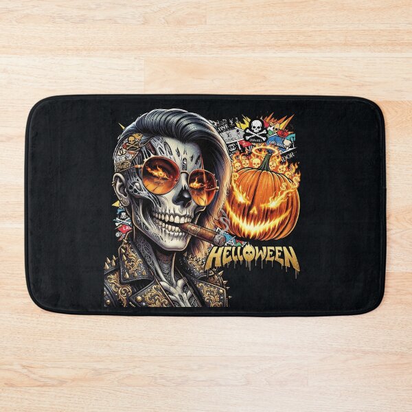 Item preview, Halloween Skull Pumpkin Cigar Glasses Leather designed and sold by Voodoo Store Paranormal Collections.