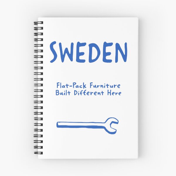 Item preview, Sweden – "Flat-Pack Furniture Built Different Here" Funny Quote Print designed and sold by MarkedArtPrints.