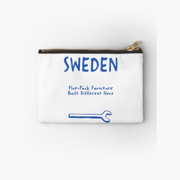 Item preview, Sweden – "Flat-Pack Furniture Built Different Here" Funny Quote Print designed and sold by MarkedArtPrints.