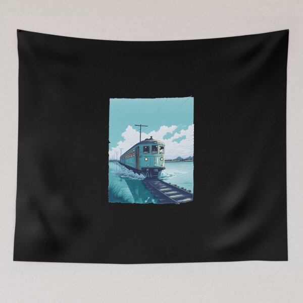 Item preview, Retro-Anime-Style-Old-Japanese-Train designed and sold by cookeyrnd.