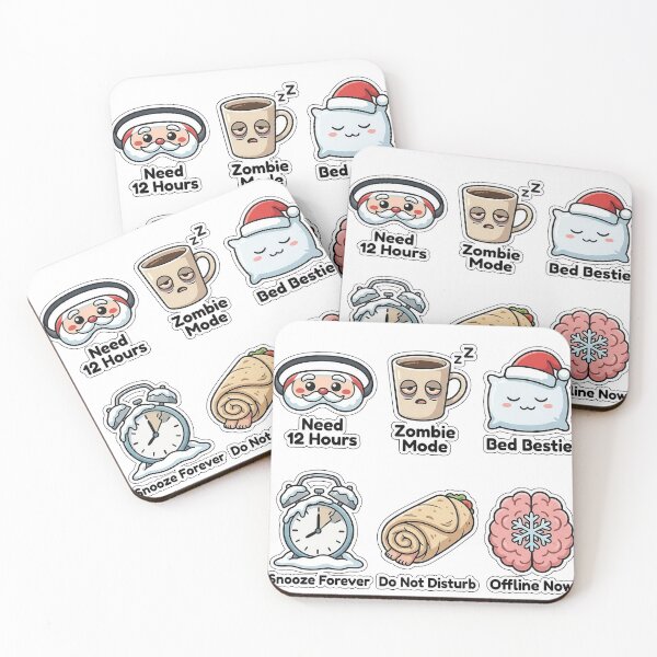 Item preview, Sarcastic Winter Sleep Deprivation Sticker Pack - Sleepy Mood Puns designed and sold by SimpleP.