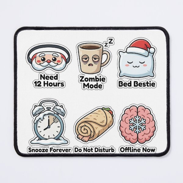 Item preview, Sarcastic Winter Sleep Deprivation Sticker Pack - Sleepy Mood Puns designed and sold by SimpleP.