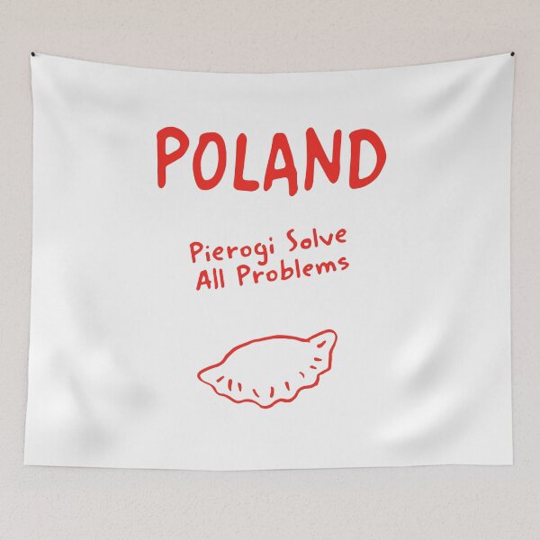 Item preview, Poland – "Pierogi Solve All Problems" Funny Quote Print designed and sold by MarkedArtPrints.
