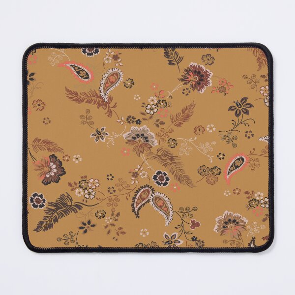 Item preview, 70s Bohemian Tapestry – Mustard Yellow Paisley, Feather, and Floral Prin designed and sold by EK EXCLUSIVE.
