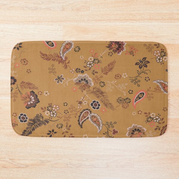 Item preview, 70s Bohemian Tapestry – Mustard Yellow Paisley, Feather, and Floral Prin designed and sold by EK EXCLUSIVE.