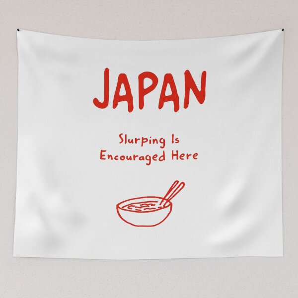 Item preview, Japan – "Slurping Is Encouraged Here" Funny Ramen Quote Print designed and sold by MarkedArtPrints.