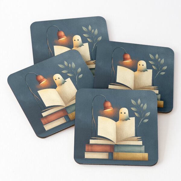 Item preview, Ghost Reading Bookish Halloween Illustration designed and sold by Hoity-Toity.
