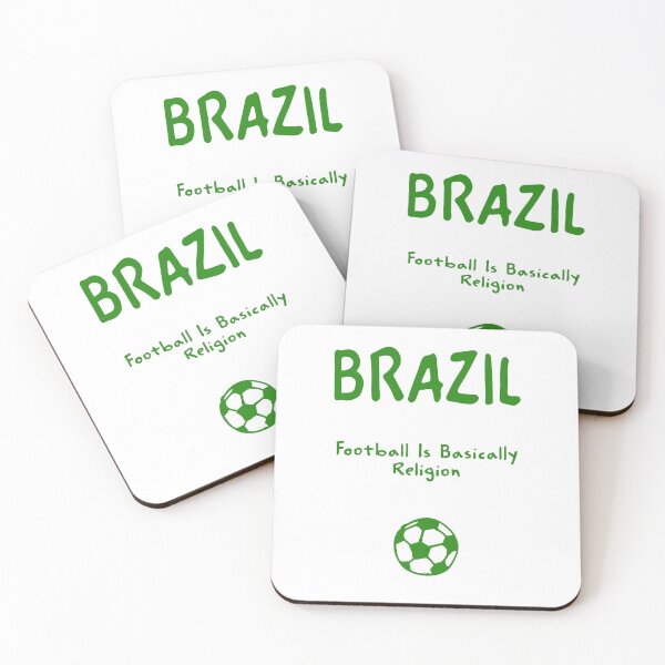 Item preview, Brazil – "Football Is Basically Religion" Funny Quote Print designed and sold by MarkedArtPrints.