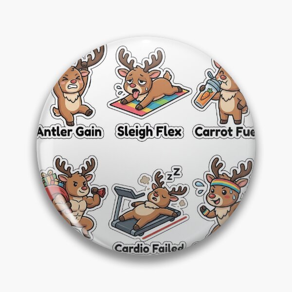 Item preview, Funny Reindeer Gym Fitness Fails Sticker Pack - Workout Puns Set designed and sold by SimpleP.