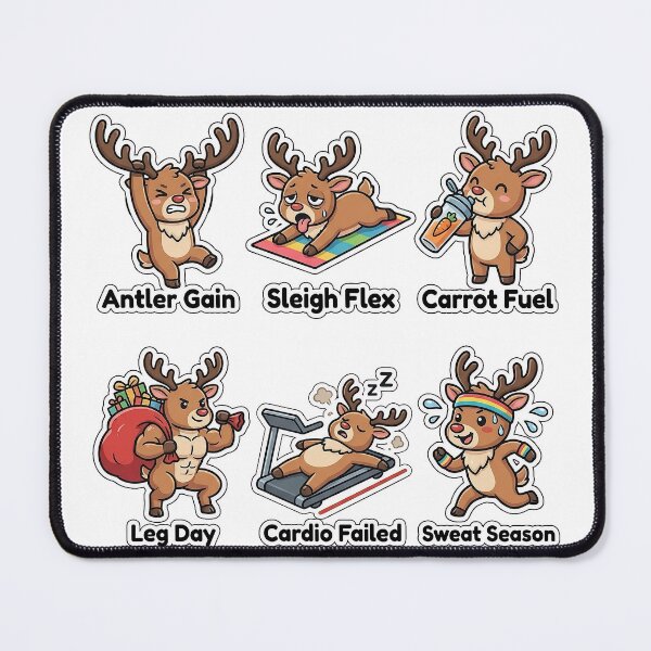 Item preview, Funny Reindeer Gym Fitness Fails Sticker Pack - Workout Puns Set designed and sold by SimpleP.