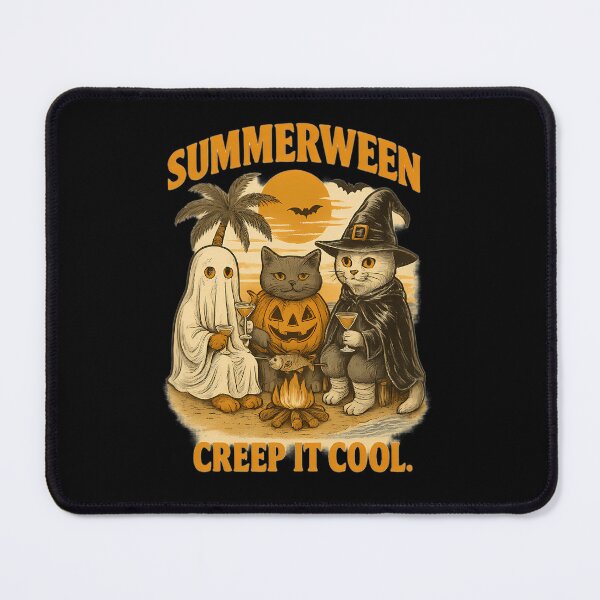 Item preview, Summerween Campfire Spooky Cats Beach Poster designed and sold by DeborahJRayner.