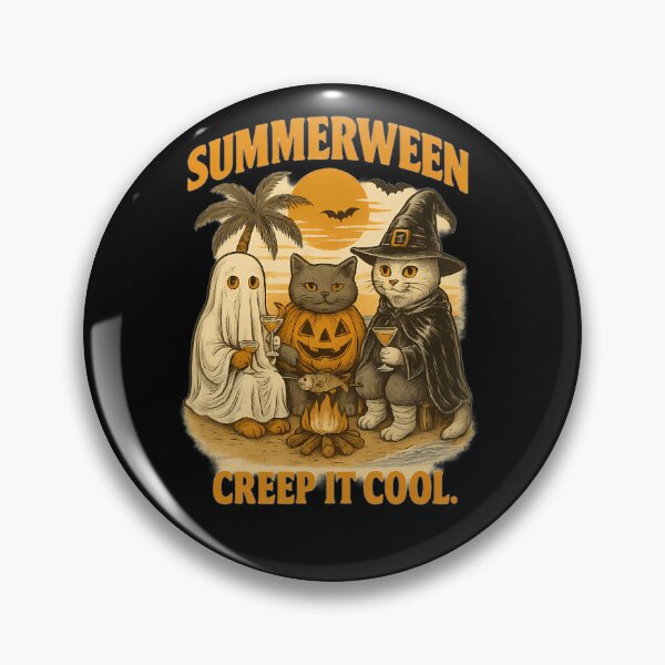 Item preview, Summerween Campfire Spooky Cats Beach Poster designed and sold by DeborahJRayner.