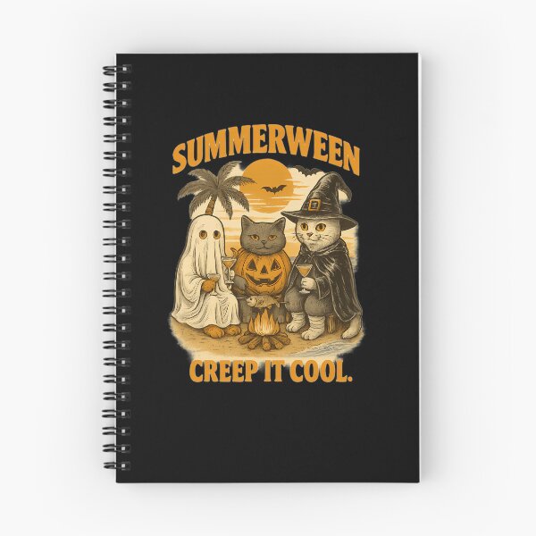 Item preview, Summerween Campfire Spooky Cats Beach Poster designed and sold by DeborahJRayner.