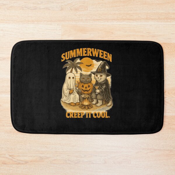 Item preview, Summerween Campfire Spooky Cats Beach Poster designed and sold by DeborahJRayner.