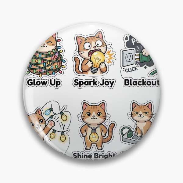 Item preview, Mischievous Cat Christmas Lights Chaos Sticker Pack - Feline Glow Puns designed and sold by SimpleP.