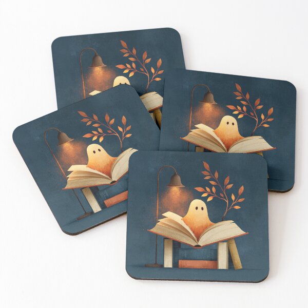Item preview, Ghost Reading Bookish Halloween Illustration designed and sold by Hoity-Toity.