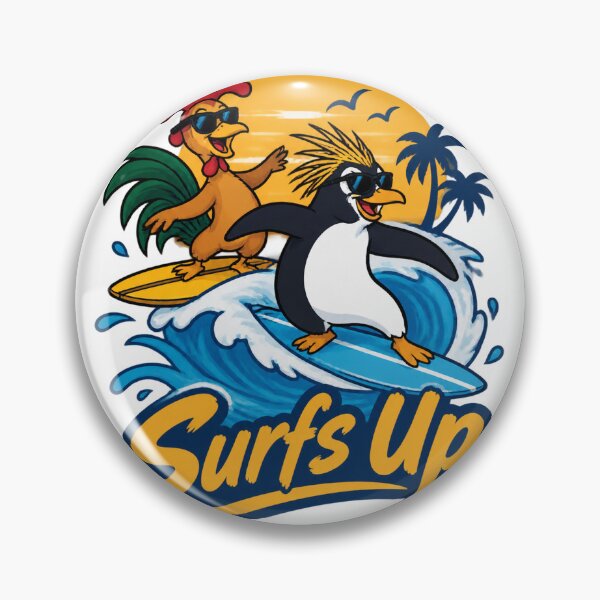 Item preview, Surfs Up Funny Surfing Design Featuring Cody Maverick and Chicken Joe designed and sold by fred2266.