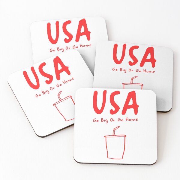 Item preview, USA Soda Cup Print – Go Big Or Go Home, Funny Design designed and sold by MarkedArtPrints.