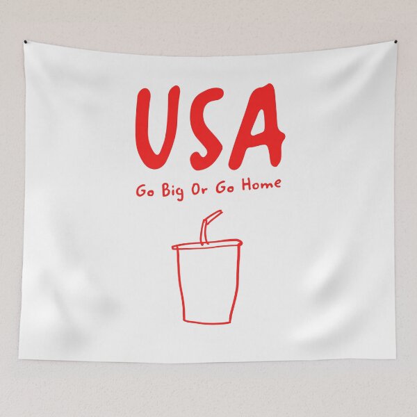 Item preview, USA Soda Cup Print – Go Big Or Go Home, Funny Design designed and sold by MarkedArtPrints.
