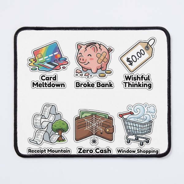 Item preview, Relatable Holiday Budget Meltdown Sticker Pack - Shopping Puns Collection designed and sold by SimpleP.