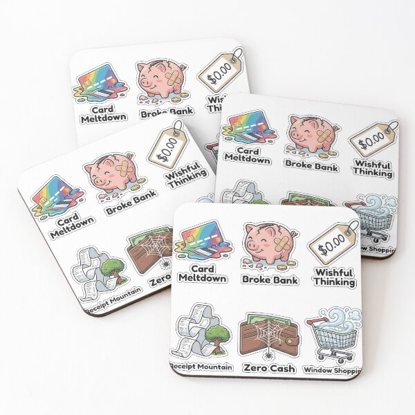 Item preview, Relatable Holiday Budget Meltdown Sticker Pack - Shopping Puns Collection designed and sold by SimpleP.