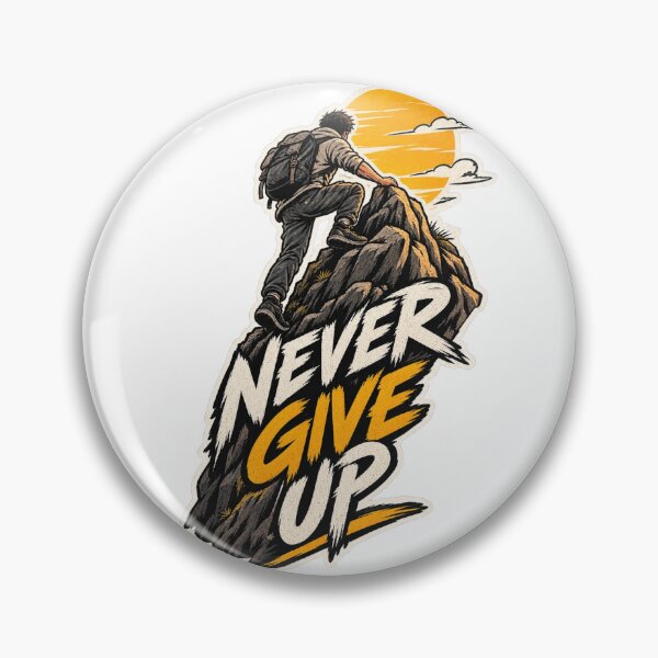 Item preview, Never Give Up Mountain Climbing Motivational Sticker | Adventure Hiking Design designed and sold by PRIME4YOU.