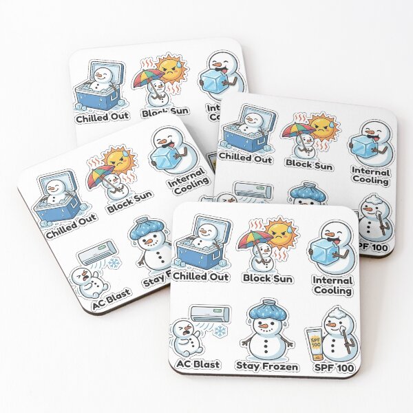Item preview, Sarcastic Snowman Anti-Melt Survival Sticker Pack - Sun Block Puns designed and sold by SimpleP.