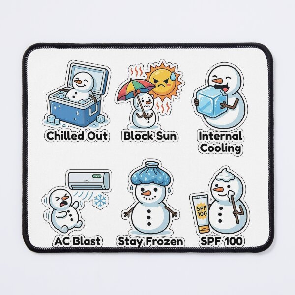 Item preview, Sarcastic Snowman Anti-Melt Survival Sticker Pack - Sun Block Puns designed and sold by SimpleP.