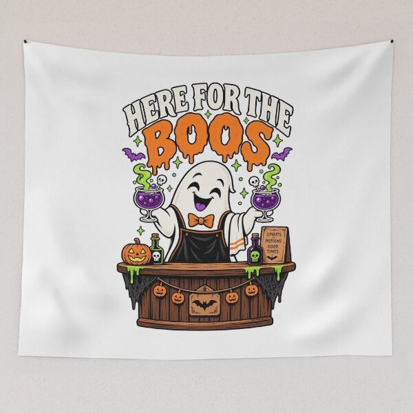 Item preview, Here for the Boos Funny Halloween Ghost Bartender Design. designed and sold by The-T-In-Retro.