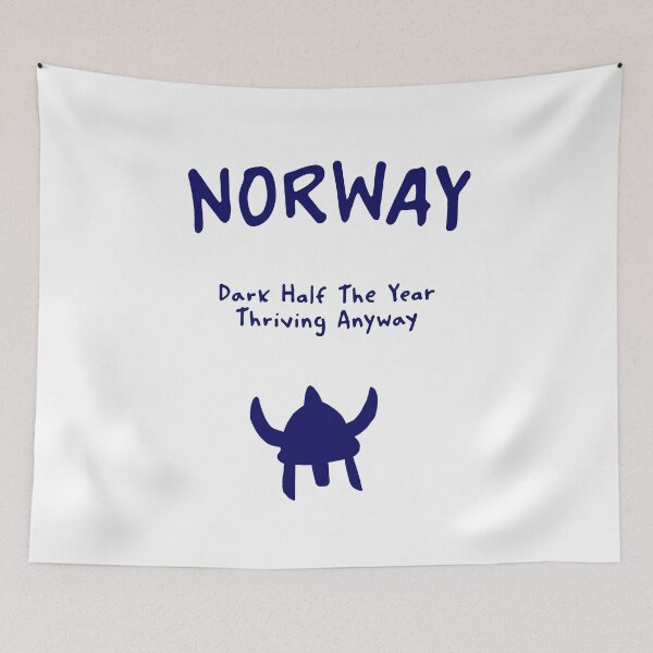 Item preview, Norway Viking Print – Dark Half The Year Thriving Anyway, Funny Design designed and sold by MarkedArtPrints.
