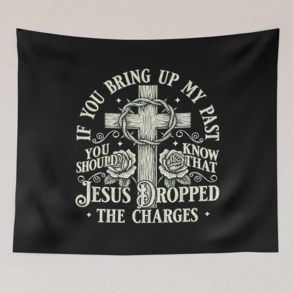 Item preview, Jesus Dropped The Charges Christian Faith Cross Roses designed and sold by CarlaKaise.