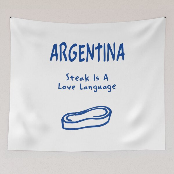 Item preview, Argentina Steak Print – Steak Is A Love Language, Funny Design designed and sold by MarkedArtPrints.