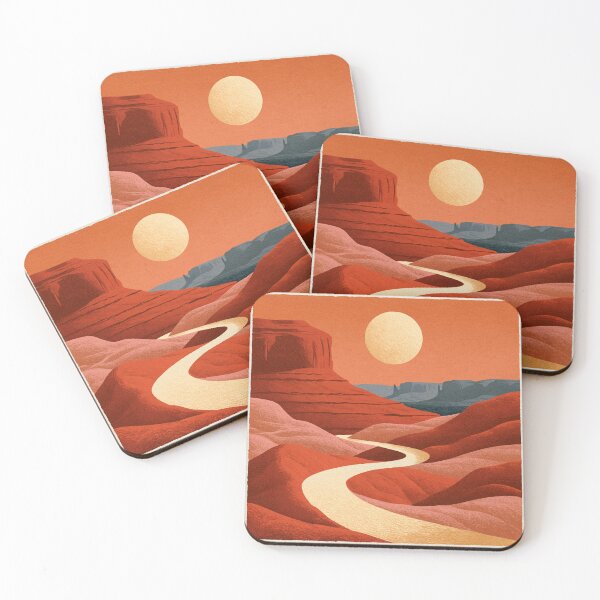 Item preview, Retro Desert Canyon Sunset Illustration designed and sold by Hoity-Toity.
