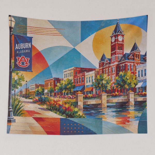 Item preview, Auburn, Alabama Painting – A Beautiful Summer Scene in the USA. designed and sold by GalleryKauffeld.