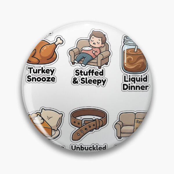 Item preview, Relatable Post-Feast Food Coma Sticker Pack - Dinner Nap Puns Set designed and sold by SimpleP.