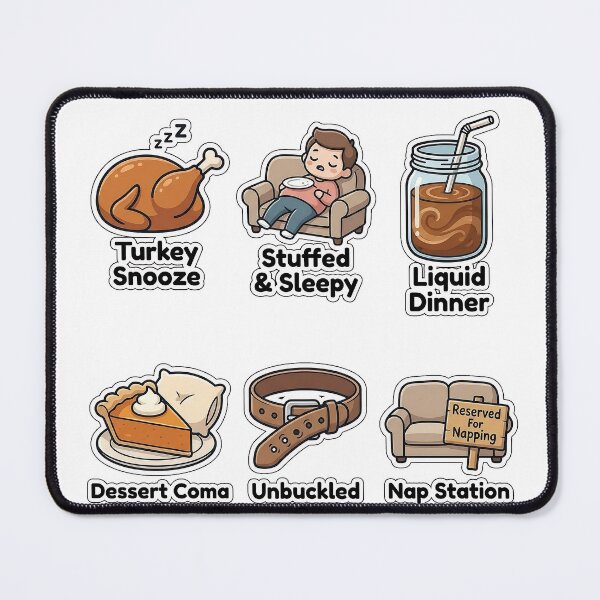 Item preview, Relatable Post-Feast Food Coma Sticker Pack - Dinner Nap Puns Set designed and sold by SimpleP.