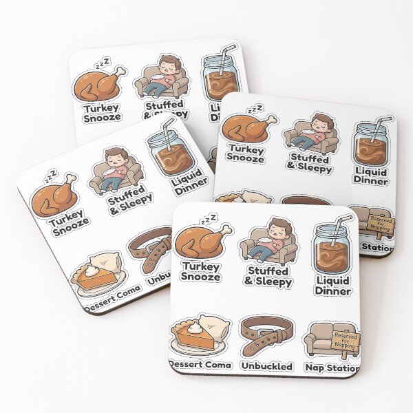 Item preview, Relatable Post-Feast Food Coma Sticker Pack - Dinner Nap Puns Set designed and sold by SimpleP.