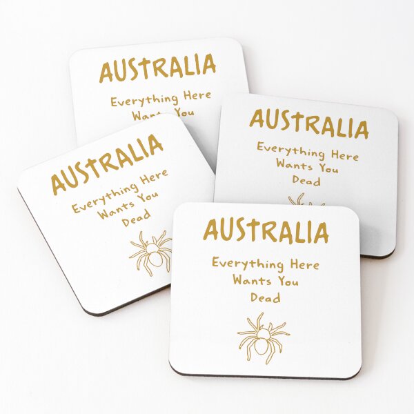 Item preview, Australia Spider Print – Everything Here Wants You Dead, Funny Design designed and sold by MarkedArtPrints.