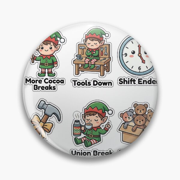 Item preview, Sarcastic Elf On Strike Workshop Sticker Pack - Labor Union Puns designed and sold by SimpleP.