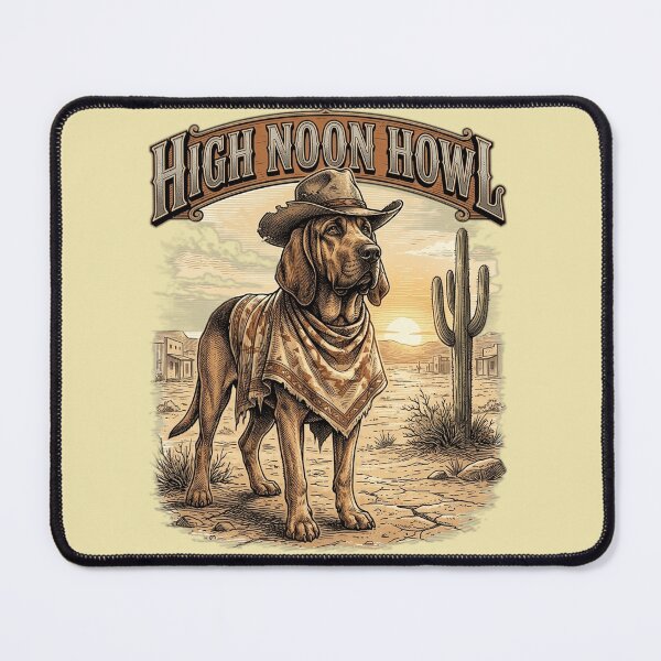 Item preview, High Noon Howl Funny Cowboy Movie Dog Bloodhound Lover Gift designed and sold by FurRealStudioCo.
