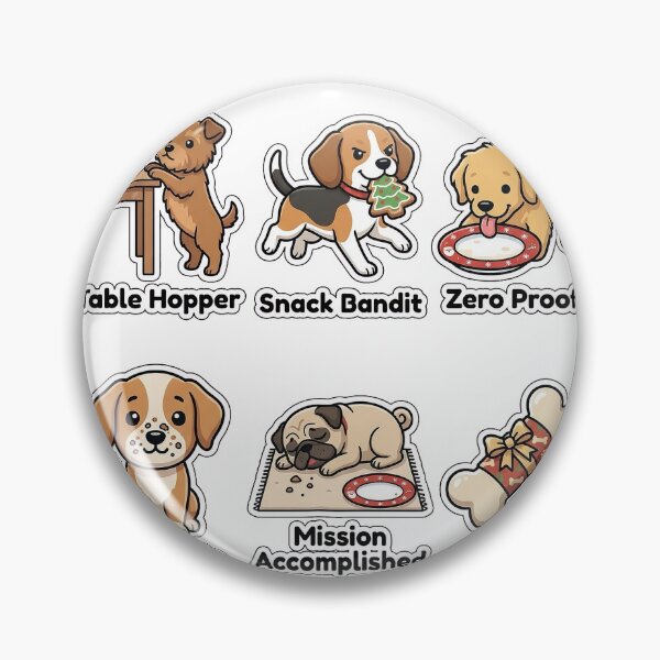 Item preview, Mischievous Dog Christmas Cookie Robbery Sticker Pack - Pet Snack Puns designed and sold by SimpleP.