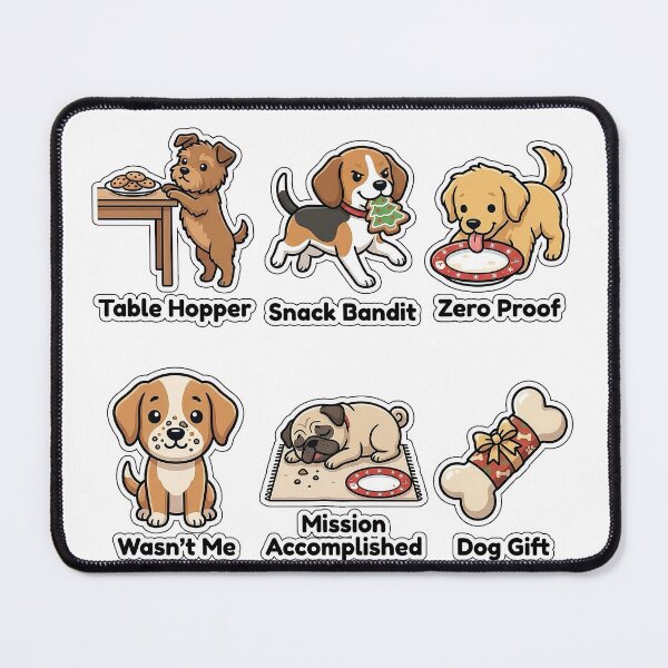 Item preview, Mischievous Dog Christmas Cookie Robbery Sticker Pack - Pet Snack Puns designed and sold by SimpleP.