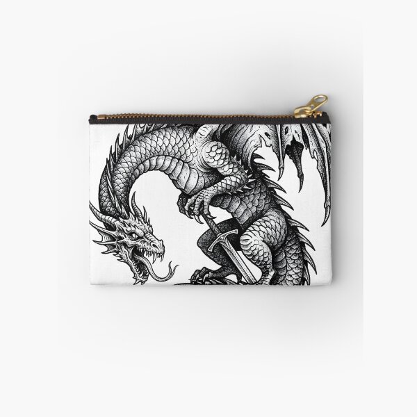 Item preview, Blade-Tail Dragon with Sword - Serpentine Ink Illustration designed and sold by DragonSerpent Ink.