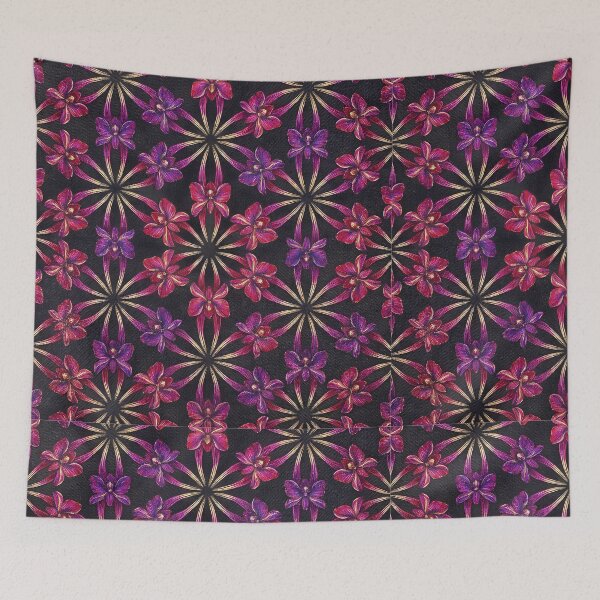 Item preview, Symmetrical Dark Floral Kaleidoscope Mandala Pattern designed and sold by Studio BC.