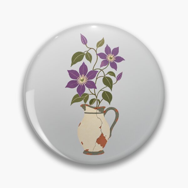 Item preview, Vintage Purple Clematis in Antique Ceramic Pitcher designed and sold by hattie's.