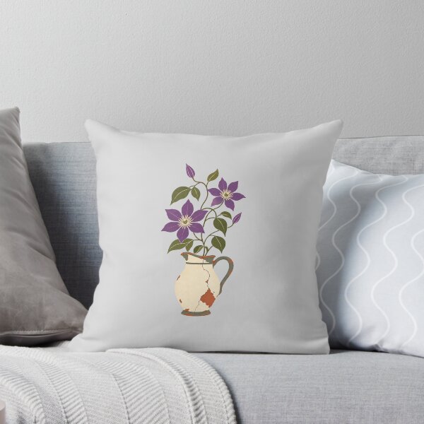 Item preview, Vintage Purple Clematis in Antique Ceramic Pitcher designed and sold by hattie's.