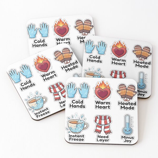 Item preview, Sarcastic Cold Hands Warm Heart Sticker Pack - Freezing Touch Puns designed and sold by SimpleP.