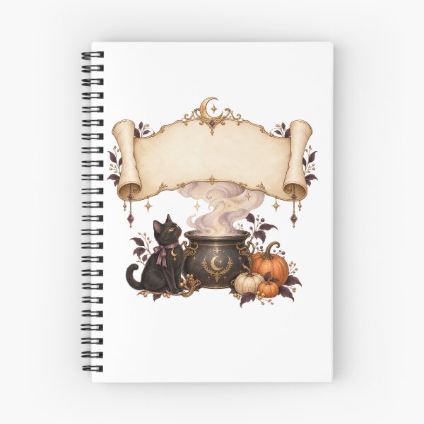Item preview, Witch Cauldron Black Cat Scroll Frame Sticker designed and sold by TSshirtShoppe.
